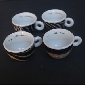 illy Roberta Pietrobelli ZEBRA art collection RARE 4 cups NO saucers